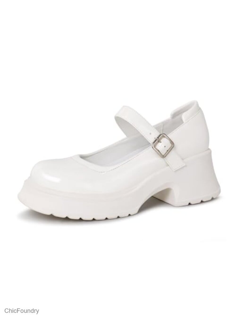 Mary Jane Platform Chunky Block Heels PU Leather Ankle Strap Oxfords Women's